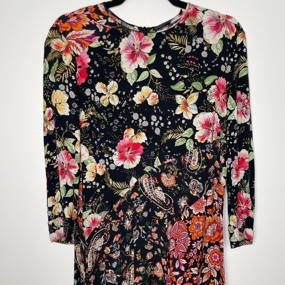 Zara patchwork mix floral slit midi dress - Picture 3 of 10